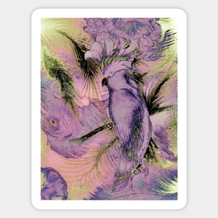 PURPLE LILAC LAVENDER TROPICAL ABSTRACT COCKATOO PARROT EXOTIC POSTER ART PRINT DECO Sticker